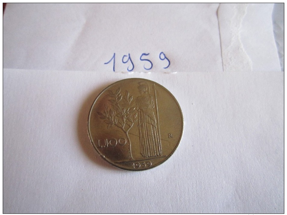 --1--PIECE--100--LIRE-ITALIE-1959-----TTB-SUP---- - 100 Lire