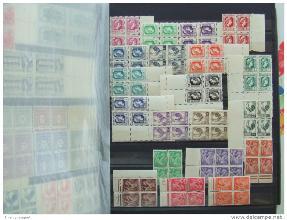 VEND SUPERBE COLLECTIONS DE TIMBRES EN BLOCS DE 4 OU 6, NEUFS LUXES, 1924-1957, COTE IMPORTANTE, BONNES VALEURS !!!