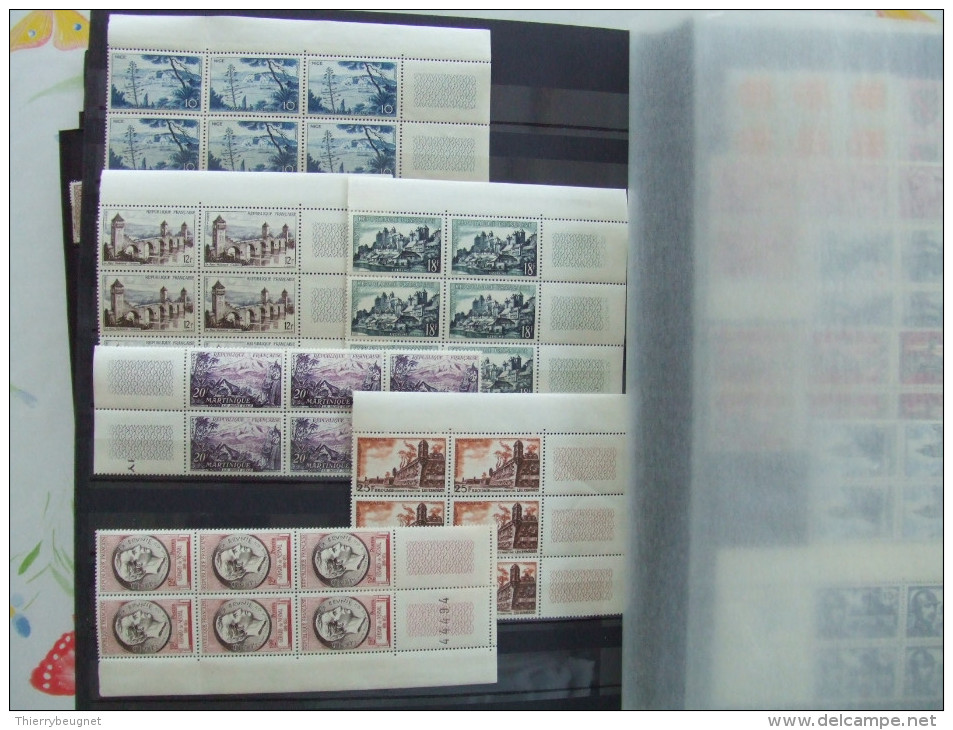 VEND SUPERBE COLLECTIONS DE TIMBRES EN BLOCS DE 4 OU 6, NEUFS LUXES, 1924-1957, COTE IMPORTANTE, BONNES VALEURS !!!