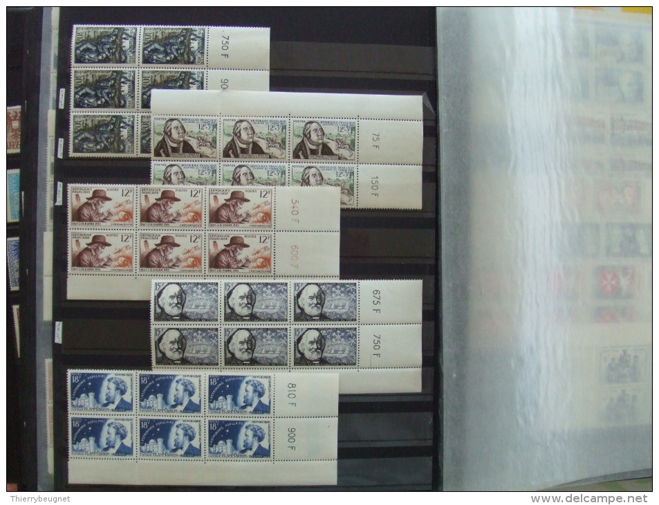 VEND SUPERBE COLLECTIONS DE TIMBRES EN BLOCS DE 4 OU 6, NEUFS LUXES, 1924-1957, COTE IMPORTANTE, BONNES VALEURS !!!