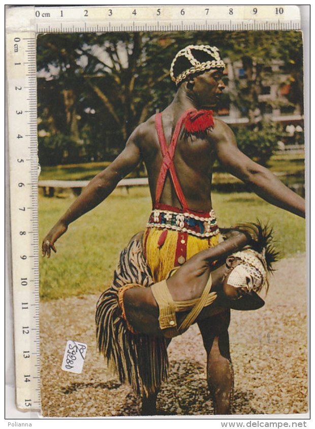 PO5928D# AFRICA - TANZANIA UGANDA KENYA - UOMINI INDIGENI COSTUMI TIPICI - DANZATORI  VG - Tanzanie