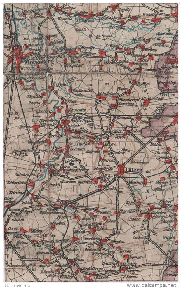 Wona Karte Blatt 766 Merseburg Lützen Dürrenberg Dölzig Hohenmölsen Taucha Mödnitz Leuna Rippach Granschütz Lennewitz - Burgenland