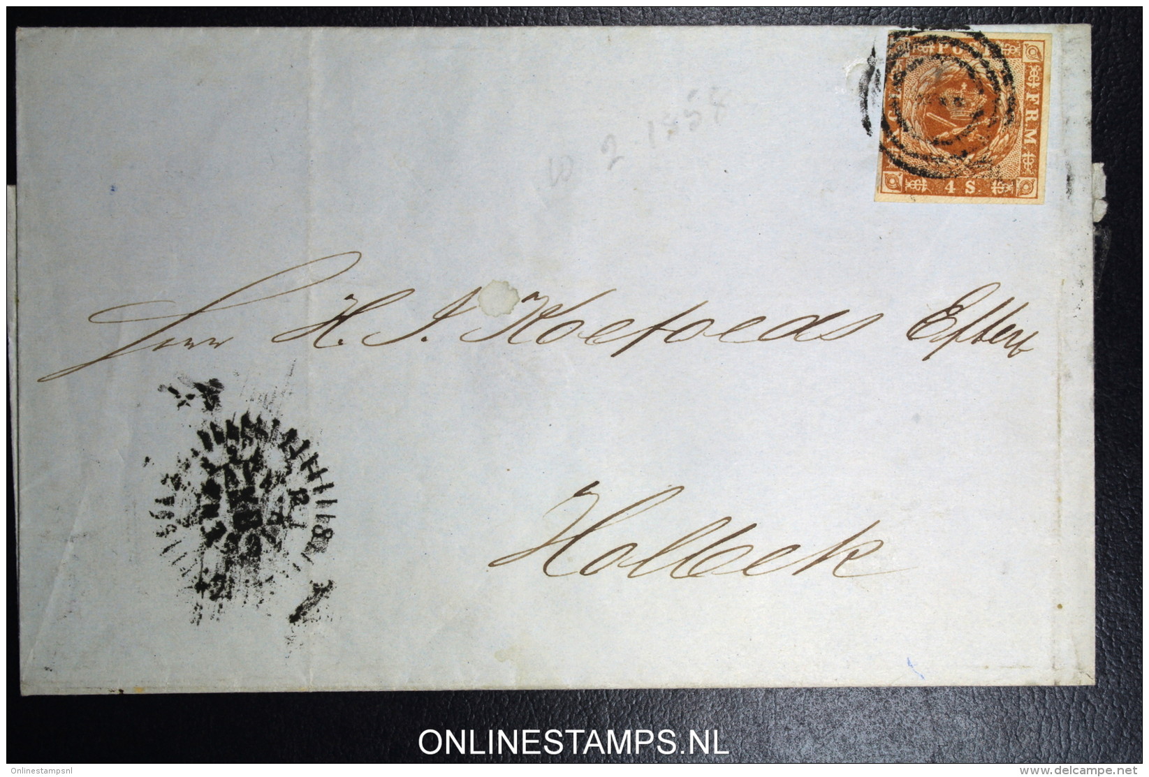 Denmark  Letter 1858 Copenhagen To Holbaeck Fa Nr 4 Nice Borders, CLOCK Letter - Cartas & Documentos