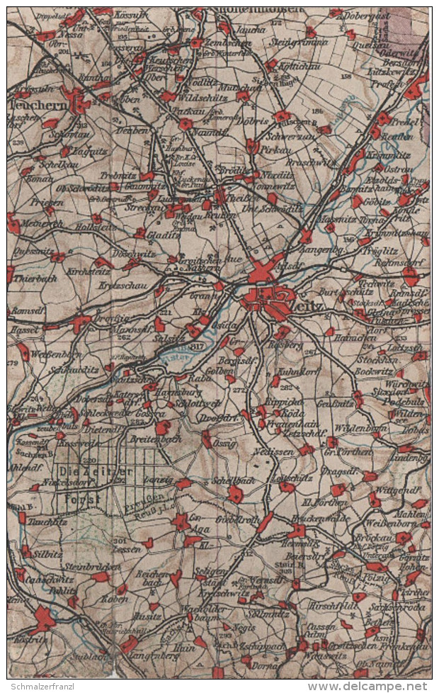 Wona Karte Blatt 817 Zeitz Teuchern Hohenmölsen Köttichau Steingrimma Queisau Dobergast Pirkau Döbris Streckau Köstritz - Teuchern