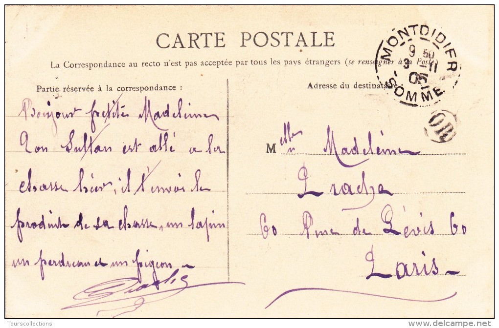 CPA 80 @ AMIENS @ Les Hortillonnages En 1905 - Barque Typique @ Cachet De Montdidier - Amiens