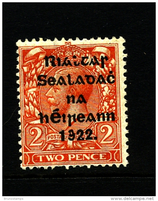 IRELAND/EIRE - 1922 2d.  (Die II) OVERPRINTED THOM BROKEN RIALTAR MINT SG 13 - Unused Stamps