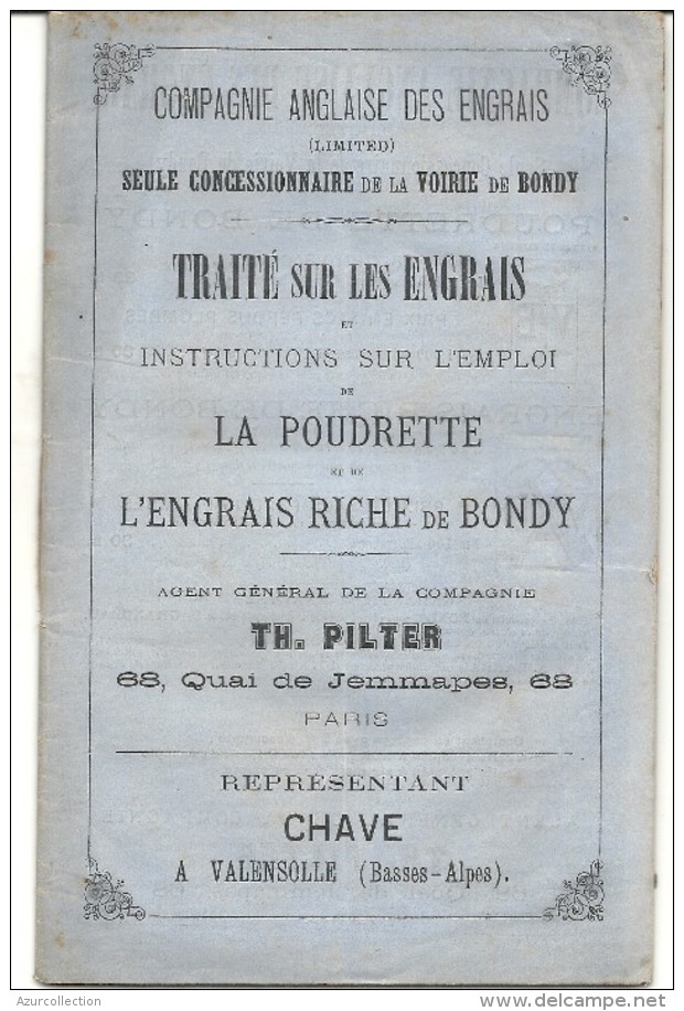 TRAITE SUR LES ENGRAIS . CHAVE . VALENSOLLE - Catalogues