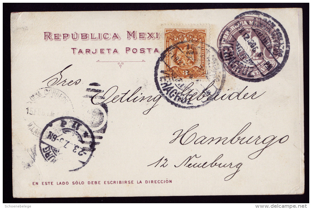 A4062) Mexico Uprated Postcard From Veracruz 02/12/1907 To Hamburg / Germany - Mexiko