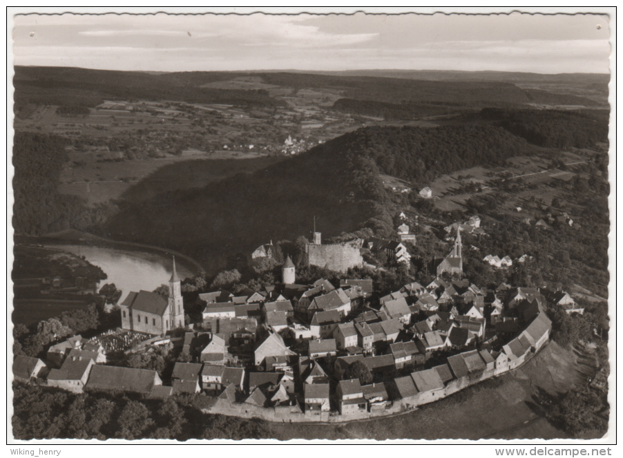 Neckargemünd Dilsberg - S/w Ortsansicht 1 - Neckargemuend