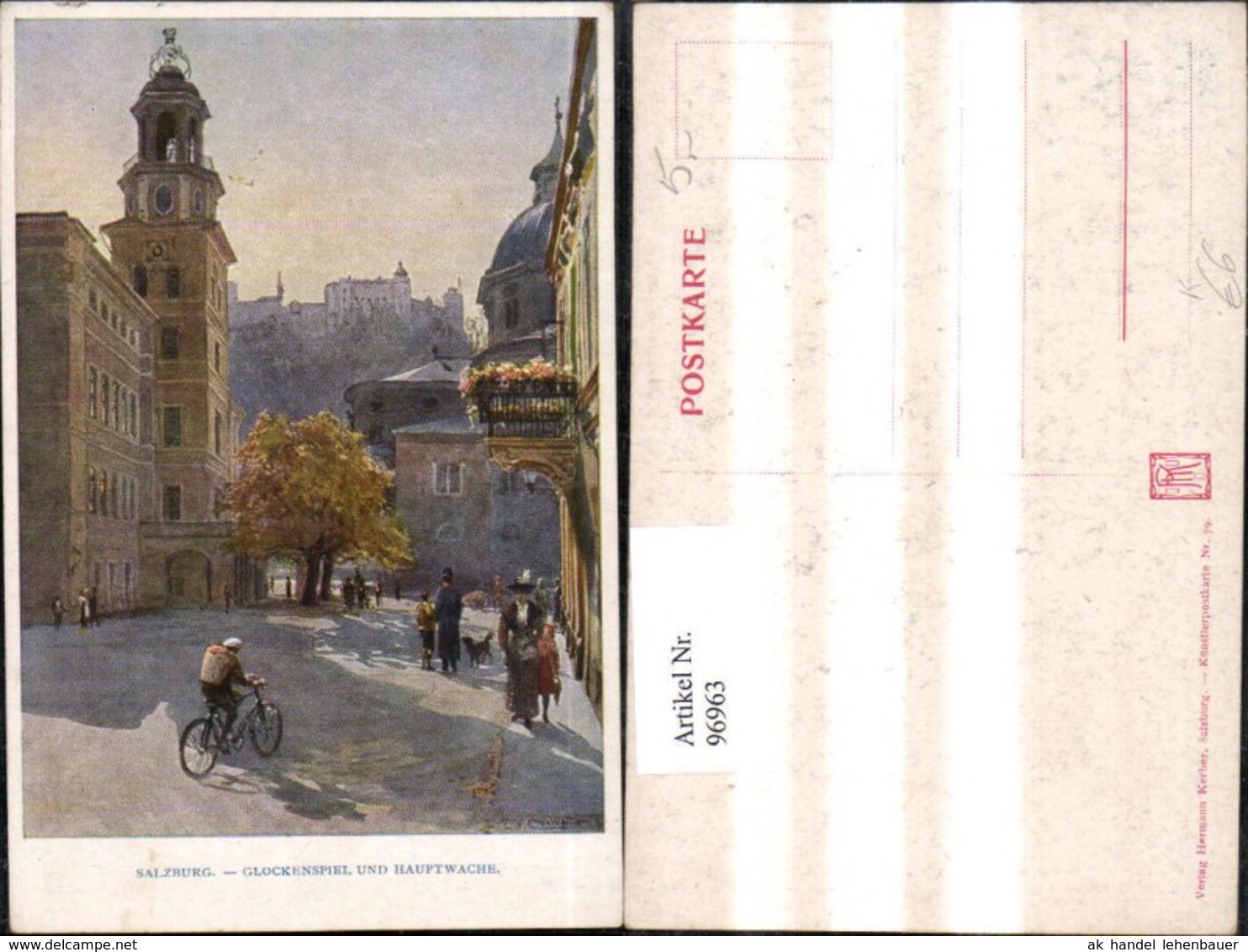 96963,K&uuml;nstler Ak E.T. Compton Salzburg Glockenspiel U. Hauptwache - Compton, E.T.