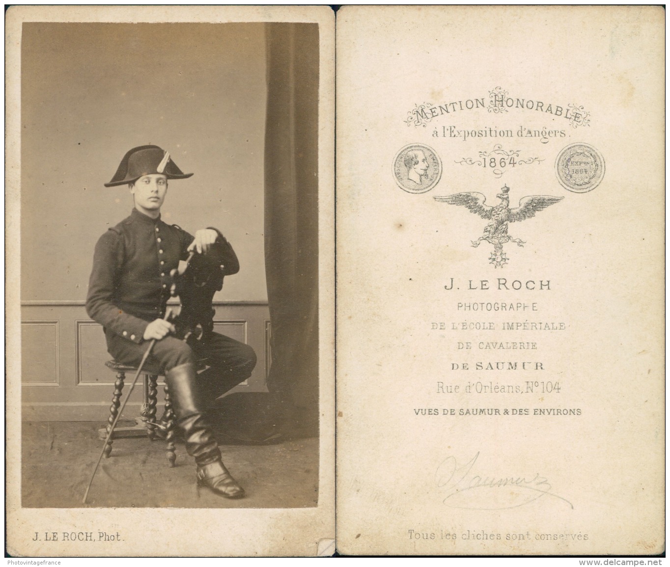 Le Roch, Saumur, éléve Officier à Identifier Vintage CDV Albumen Carte De Visite, 
 CDV, Tirage Al - Autres & Non Classés