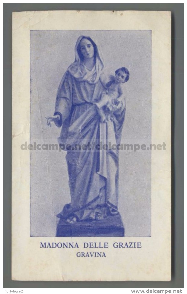 EM2017 MADONNA DELLE GRAZIE GRAVINA PIEGHE Santino Holy Card - Religione & Esoterismo