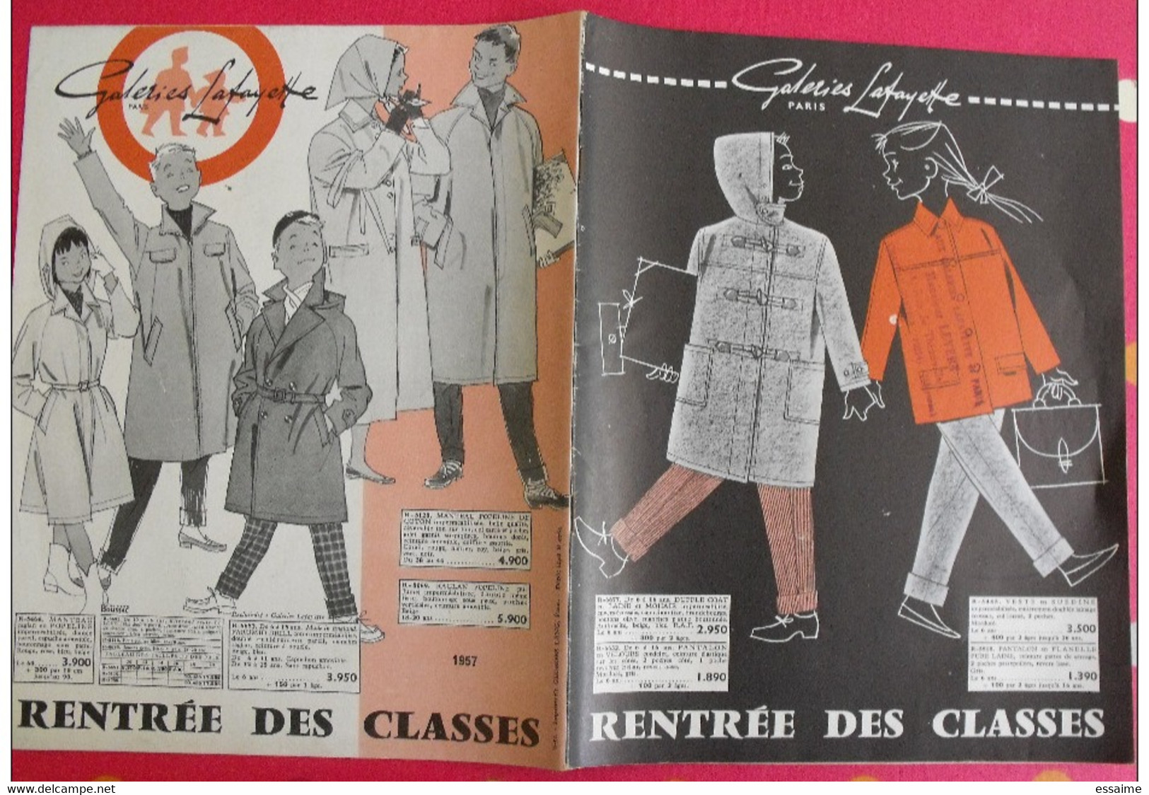 Catalogue Galeries Lafayette Paris. 1957. Rentrée Des Classes Papeterie Cartables  Vêtements Enfants - Moda