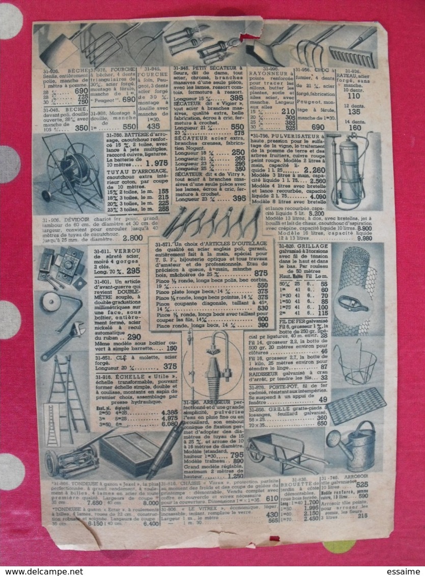 Catalogue Au Bon Marché. Boucicaut Paris. Vers 1938. Jardin Maison De Campagne - Fashion