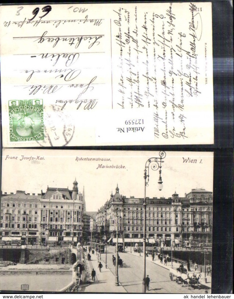 127559,Wien 1 Franz Josefs-Kai Rotenturmstrasse Marienbr&uuml;cke Kutsche - Sonstige & Ohne Zuordnung
