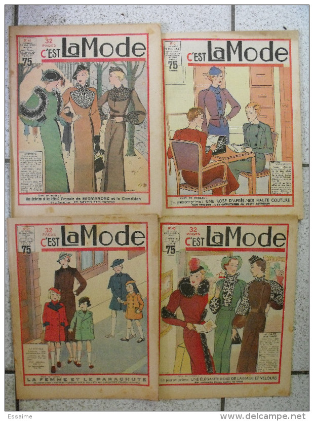 4 Revues C'est La Mode. 1935-1936. élégance Maison Loisirs - Fashion