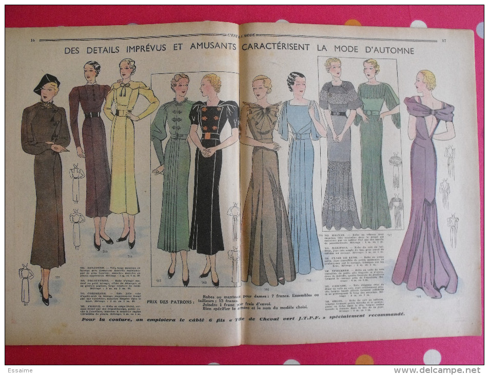 4 Revues C'est La Mode. 1935-1936. élégance Maison Loisirs - Mode