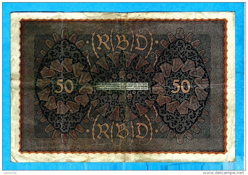 REICHSBANKNOTE 1919   ** FÜNFZIG MARK ** - 50 Mark