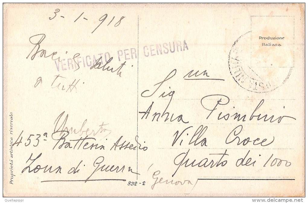 04642 "RITRATTO FEMMINILE" LIBERTY - ZONA DI GUERRA - FIRMATA PITTORE M. BERTINELLI 1880-1953.  CART  SPED 1918 - Moda