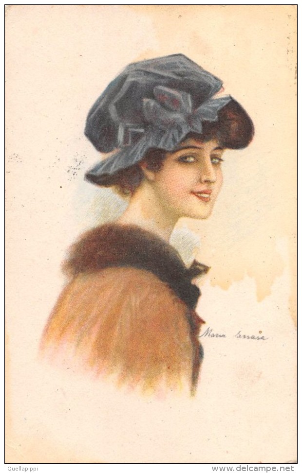 04643 "RITRATTO FEMMINILE" LIBERTY -  FIRMATA PITTRICE M. LAZZARA.  CART  SPED 1919 - Moda