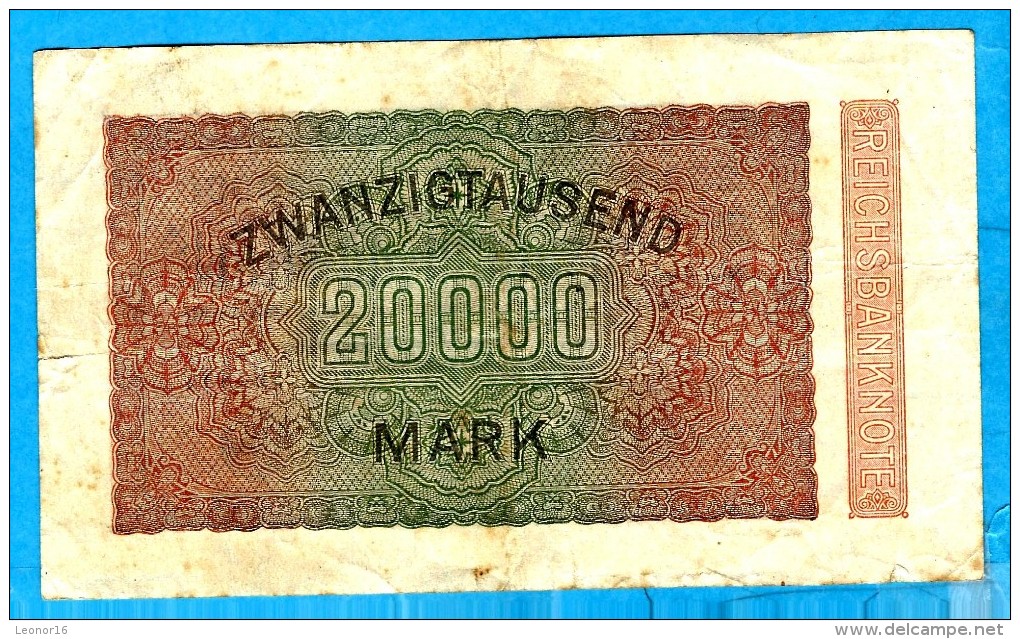 REICHSBANKNOTE 1923   **ZWANZIGTAUSEND MARK ** - 10000 Mark