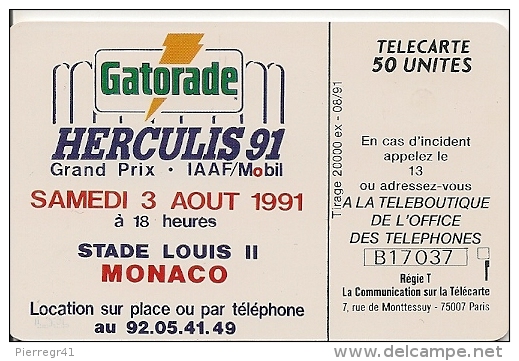 CARTE-PUBLIC-MONACO-50U-MF15-GEM A-GASTORADE 91-UTILISE-TBE - Monace