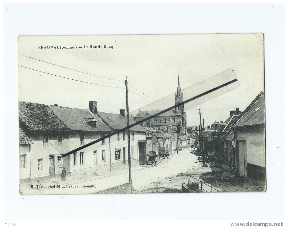 CPA  -  Beauval   -  La Rue Du Bacq -  ( Voir Cachet De La Poste Au Verso  ) - Beauval