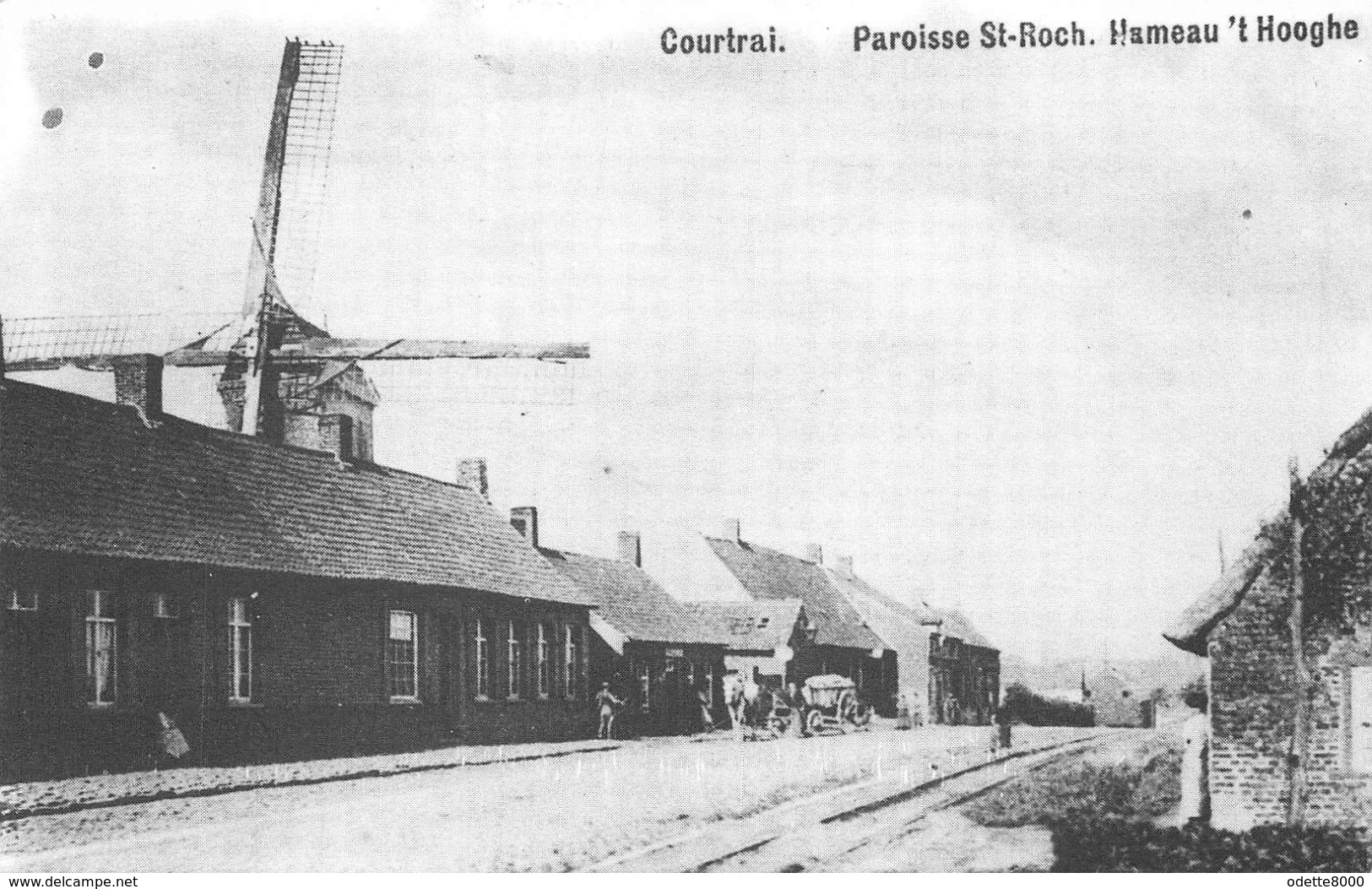 Windmolen    Kortrijk Courtrai   Paroisse St-Roch. Hameau ' T Hooghe  Molen Op 't Hoge         A1842 - Windmühlen
