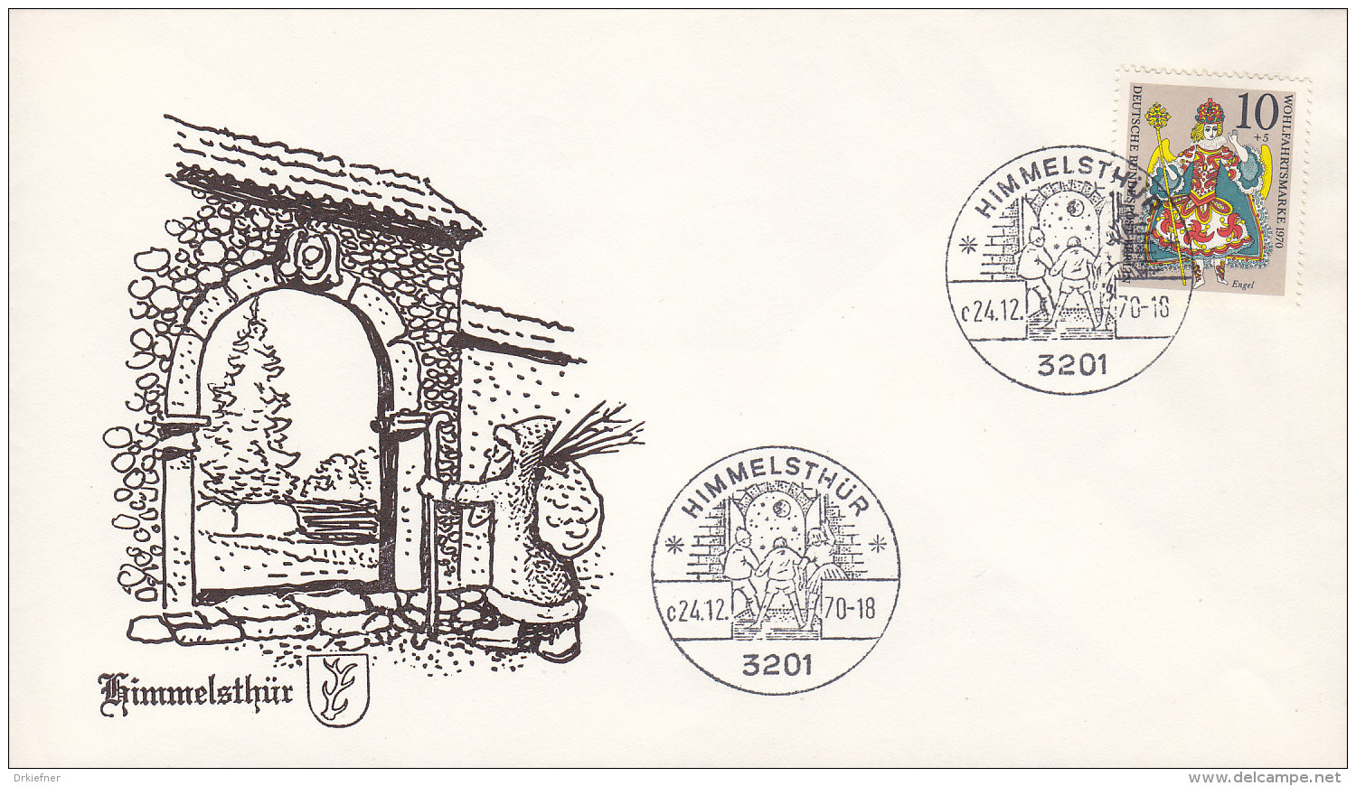 BERLIN  378 EF Auf Sonderbeleg Mit Sonderstempel: Himmelsthür C 24.12.1970, Weihnachten, Nikolaus - Máquinas Franqueo (EMA)