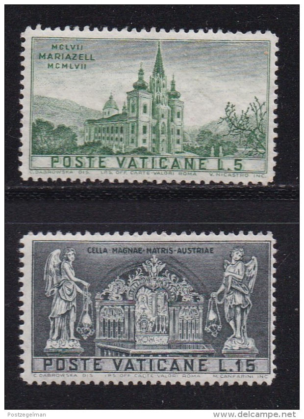 VATICAN, 1957, Unused Hinged Stamp(s), Mariazell Basilica,  Mi 276=279, #4192, 2 Values Only - Unused Stamps