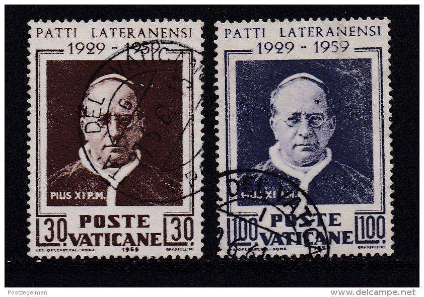 VATICAN, 1959, Used Stamp(s), Pope Pius XI,  Mi 313-314, #4197, Complete - Used Stamps