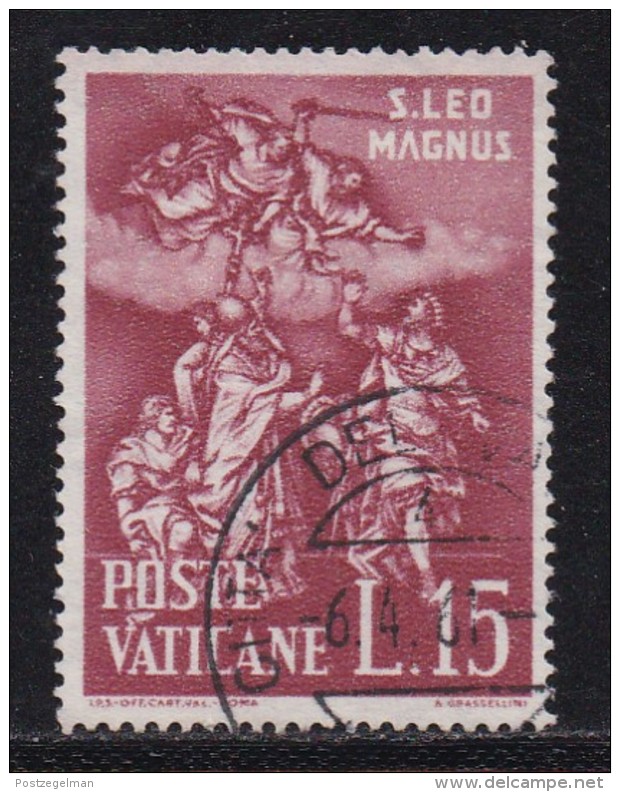 VATICAN, 1961, Used Stamp(s), Pope Leo I,  Mi 366=368, #4211, 1 Value - Used Stamps