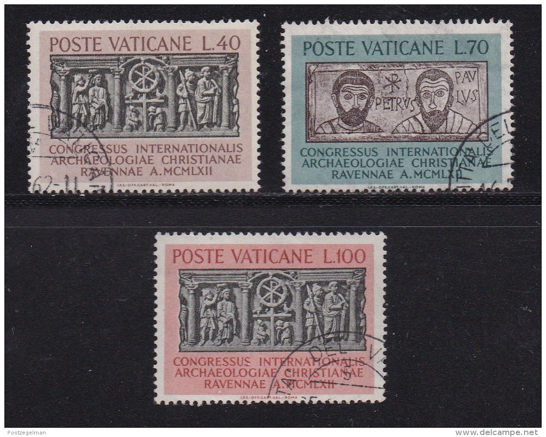 VATICAN, 1962, Used Stamp(s), Christian Congress,  Mi 408=411, #4237, 3 Values - Gebraucht