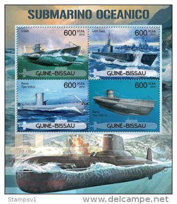 Guinea Bissau. 2012 Submarines.(407a) - U-Boote