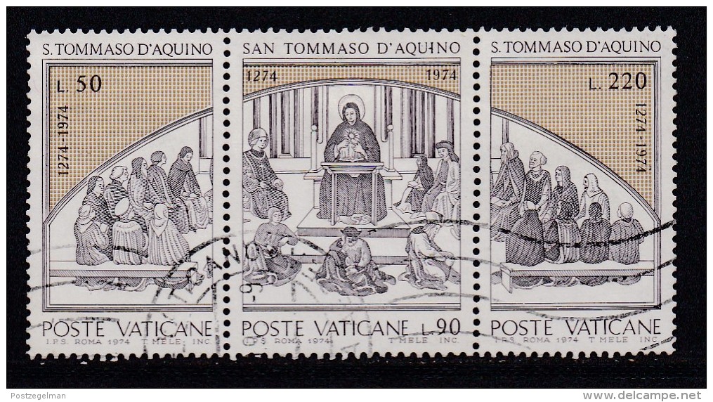 VATICAN, 1974, Used Stamp(s), Thomas Von Aquin,  Mi 640-642, #4274, Complete - Used Stamps