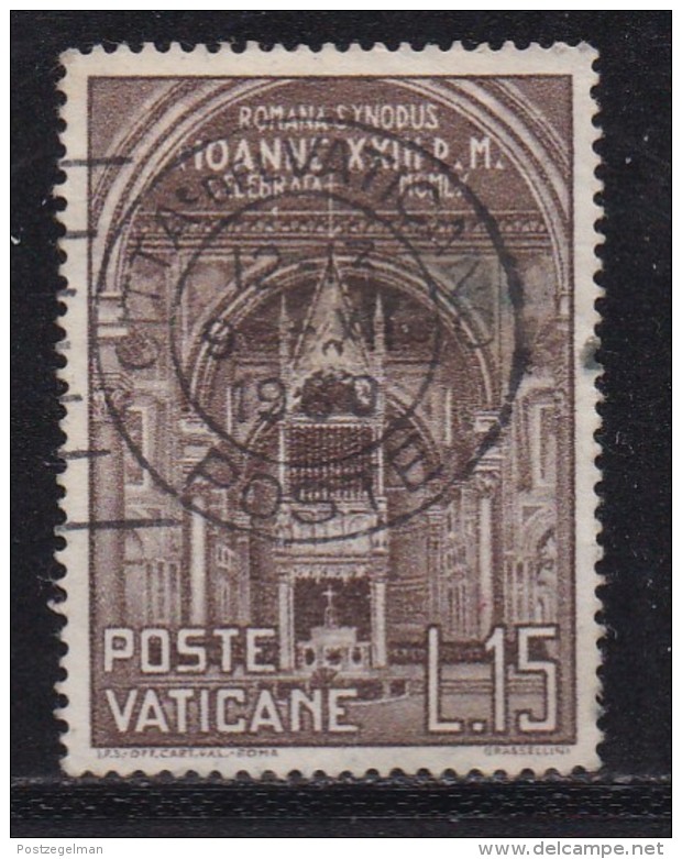 VATICAN, 1960, Used Stamp(s), Roman Synode,  Mi 332, #4204, - Gebruikt