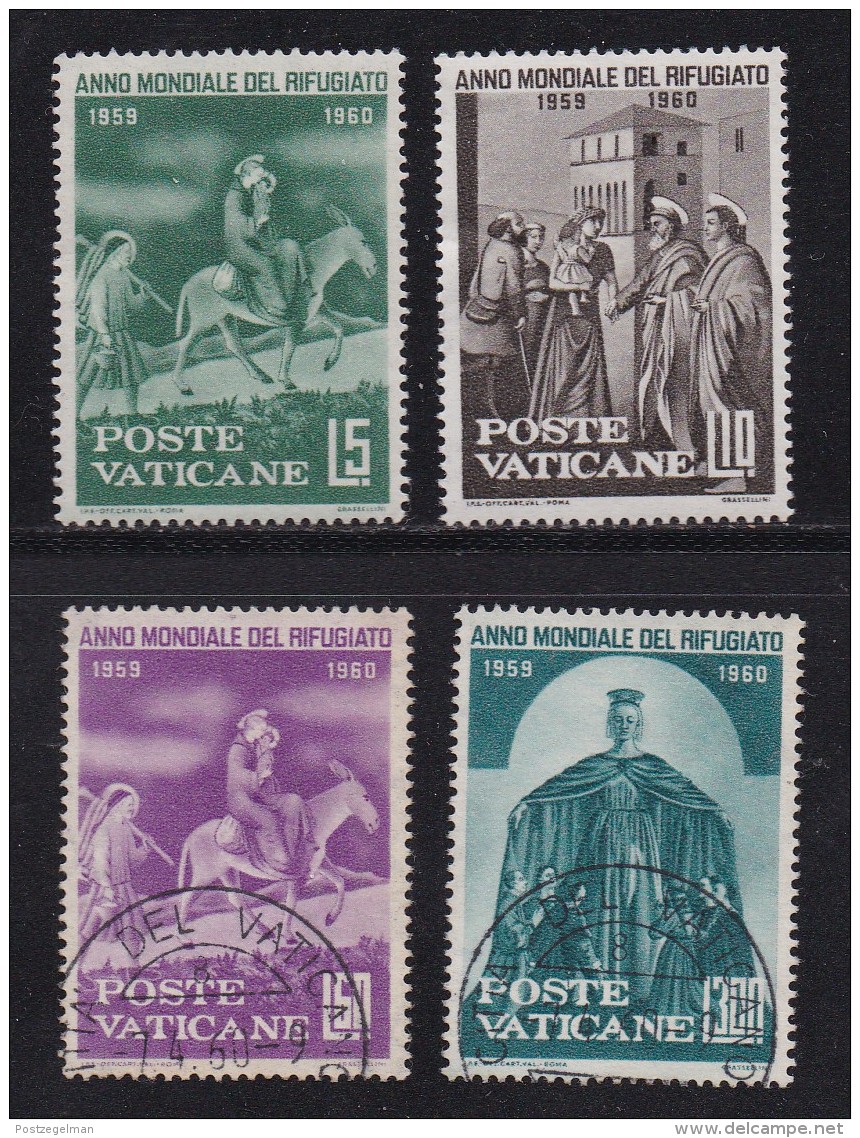 VATICAN, 1960, Mixed Stamp(s), World Refugee Year,  Mi 338=343, #4201,  4 Values Only - Used Stamps
