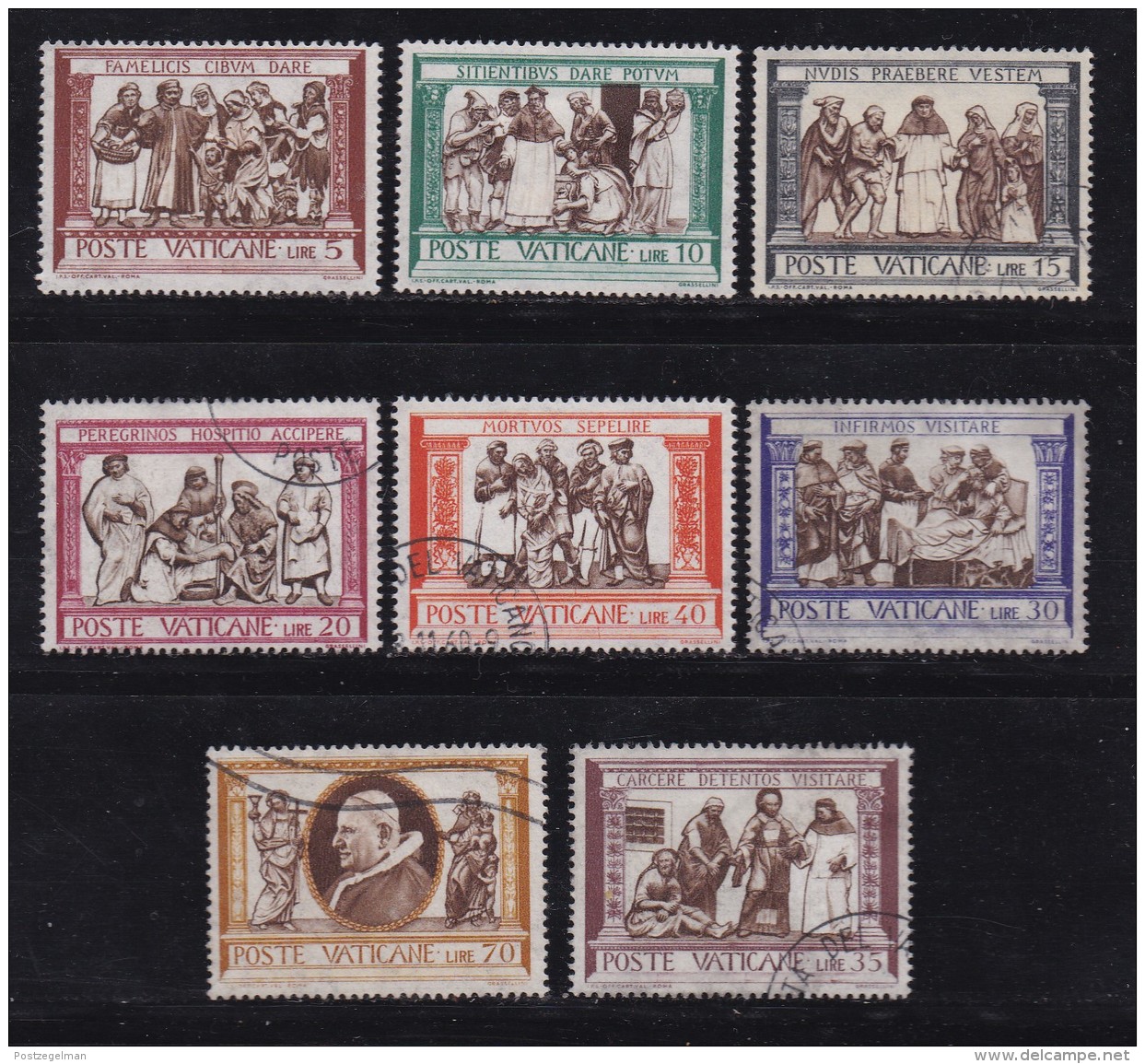 VATICAN, 1960, Mixed Stamp(s), Delia Robbia Paintings,  Mi 347-356, #4202,  Complete - Used Stamps