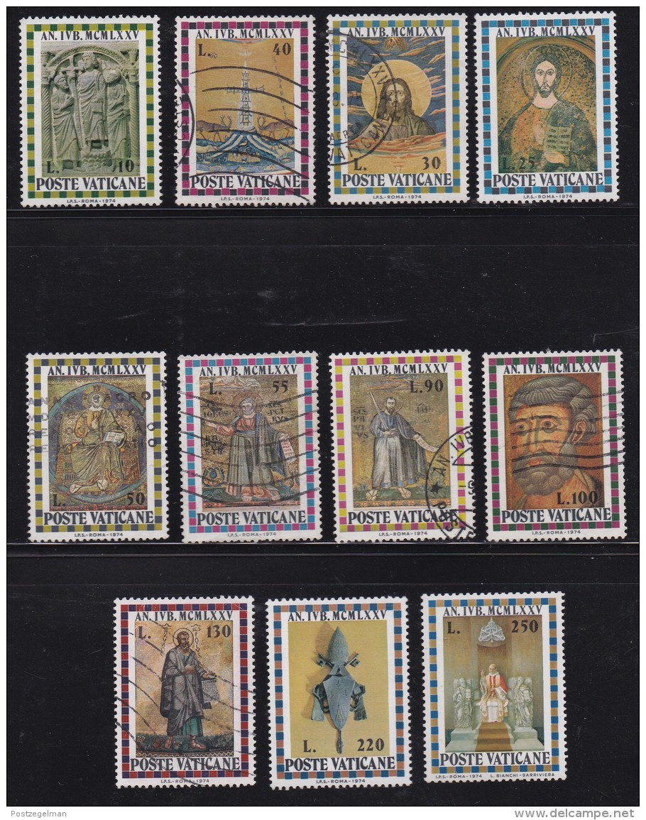 VATICAN, 1974, Mixed Stamp(s), Holy Year,  Mi 646-656, #4277, Complete - Covers & Documents