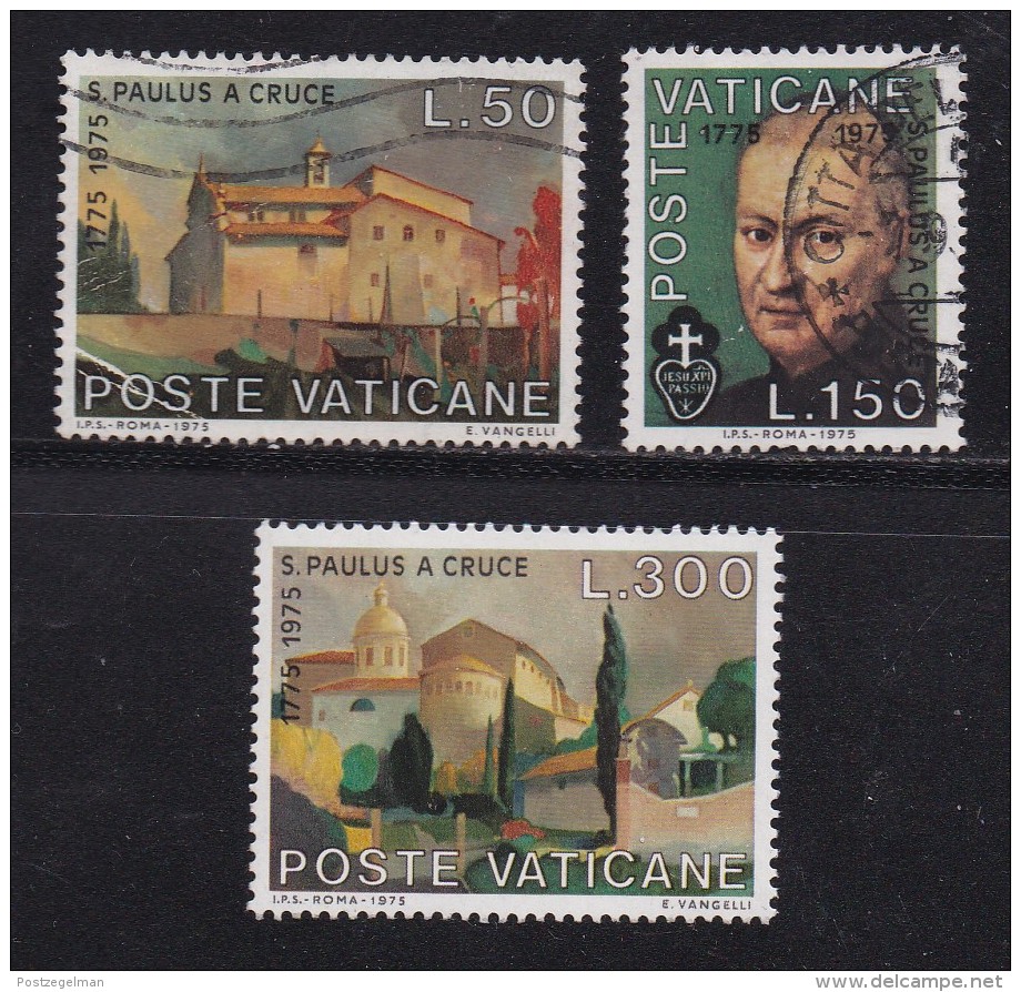 VATICAN, 1975, Mixed Stamp(s), Paul Vom Kreuz,  Mi 672-674, #4283, Complete - Covers & Documents