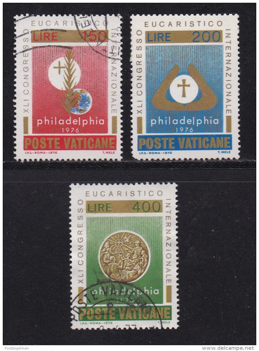 VATICAN, 1976, Mixed Stamp(s), Congress Philadelphia,  Mi 680-682, #4300, Complete - Covers & Documents