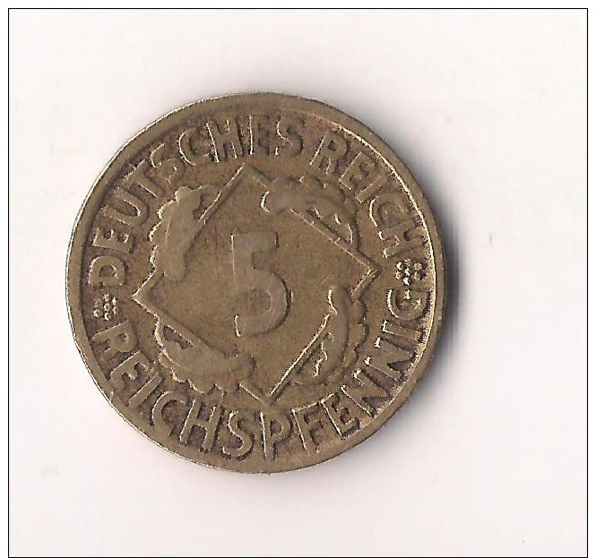 ALEMANIA 5  REICHSPFENNIG  1924 D - 5 Rentenpfennig & 5 Reichspfennig