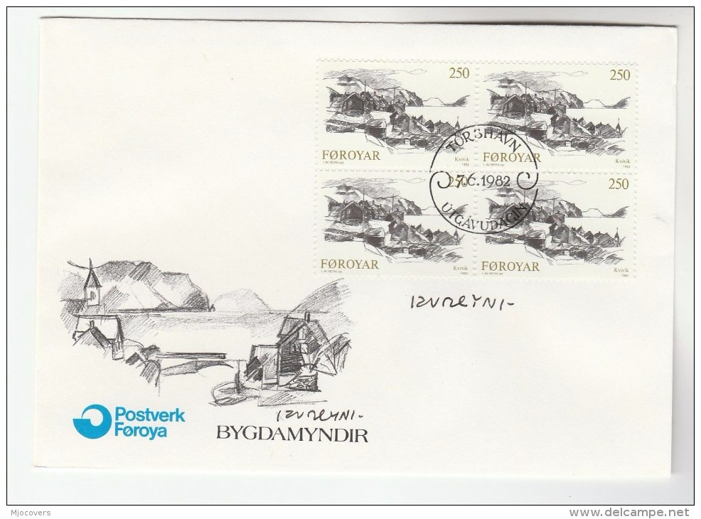 1982 FAROES SIGNED FDC Multi KVIVIK Stamps FAROE ISLANDS Cover - Faroe Islands