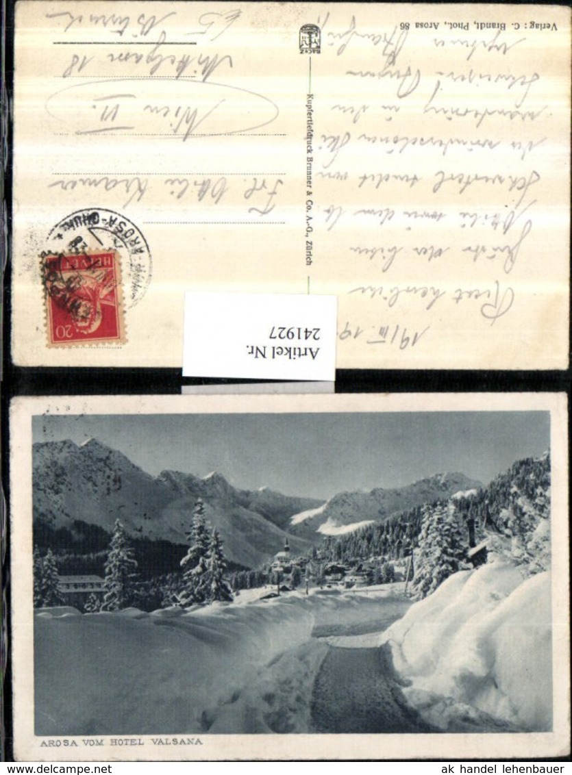 241927,Arosa Teilansicht V. Hotel Valsana Winterbild Kt Graub&uuml;nden - Vals