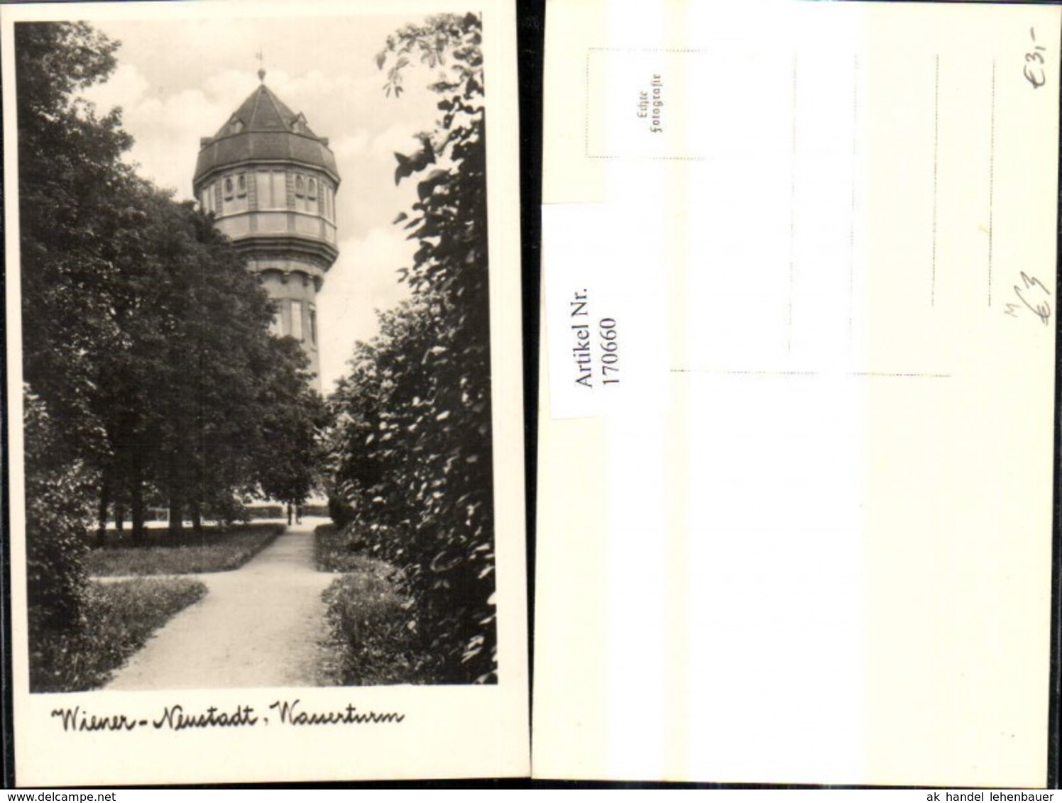 170660,Foto Ak Wiener Neustadt Wasserturm - Invasi D'acqua & Impianti Eolici