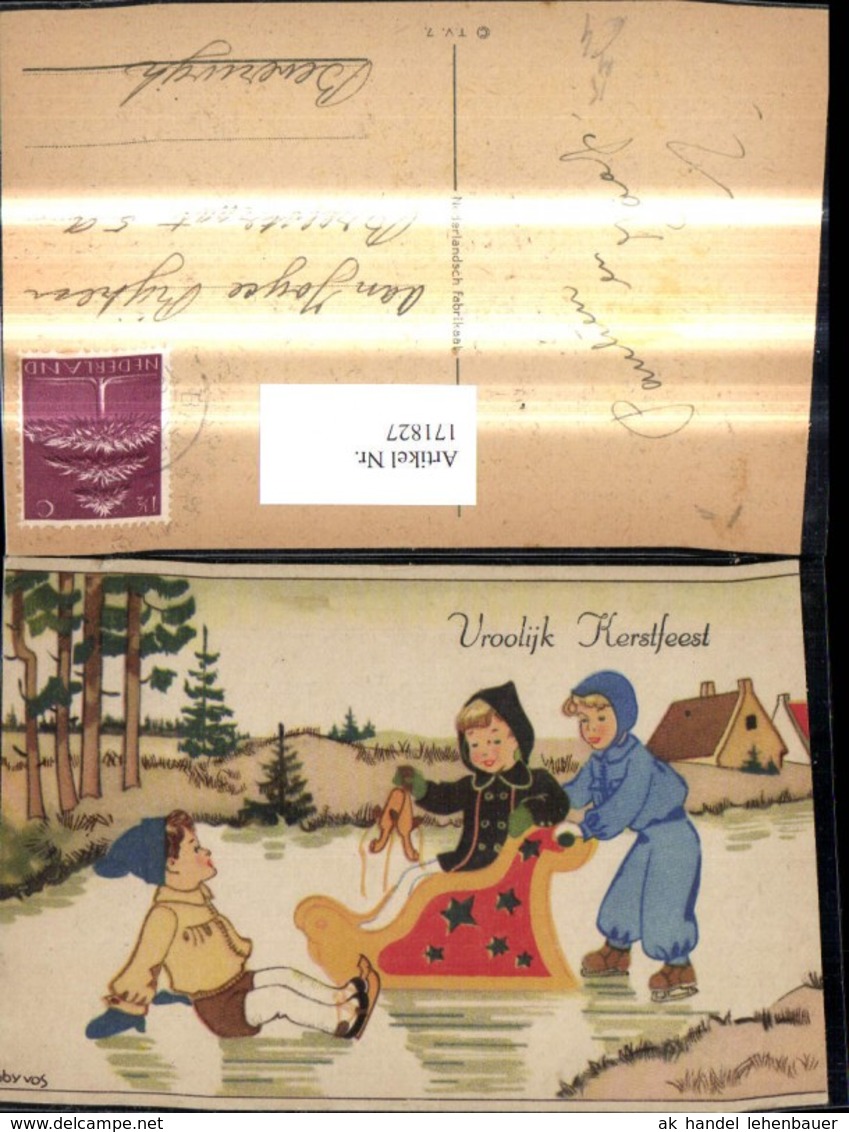 171827,K&uuml;nstler Ak Kinder M. Eisschlitten Schlitten A. Eis Eislaufen Schlittschuhlauf - Patinage Artistique