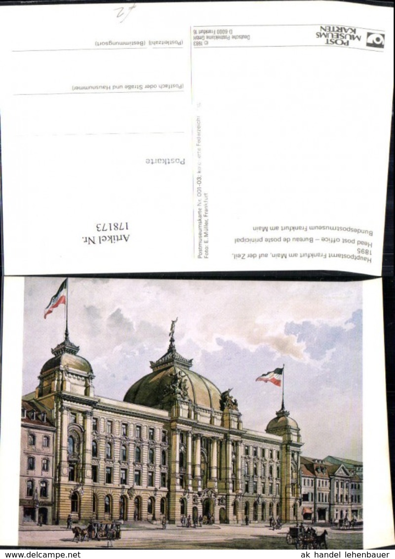 178173,K&uuml;nstler Ak Hauptpostamt Frankfurt A. Main A. D. Zeil 1895 Post Postamt Postwe - Post & Briefboten