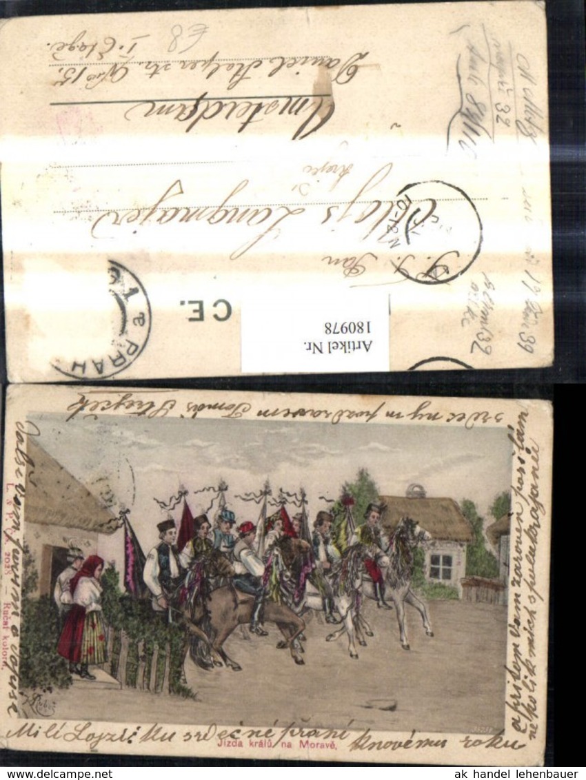 180978,K&uuml;nstler Ak Jizda Kralu Na Morave Reiter I. Volkstracht Typen - Geschichte