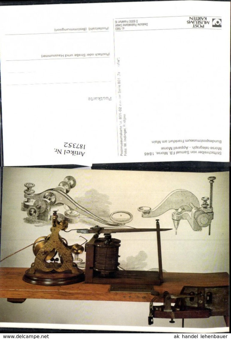 187352,Stiftschreiber V. Samuel F. B. Morse 1846 Post Postwesen - Post & Briefboten