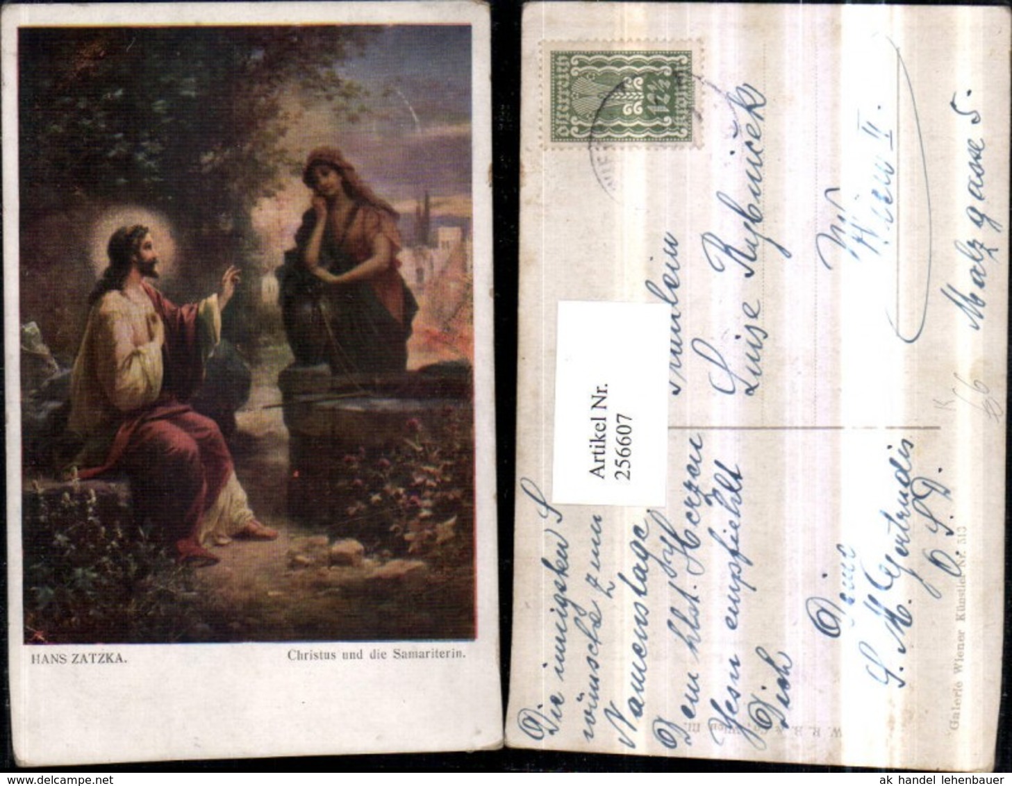 256607,K&uuml;nstler H. Zatzka Christus Jesus Und D. Samariterin - Zatzka